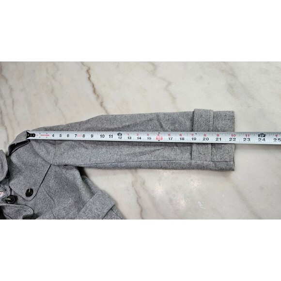 Banana Republic Gray Long Sleeves Collard Button Up Women's Overcoat Size XS - Picture 6 of 9